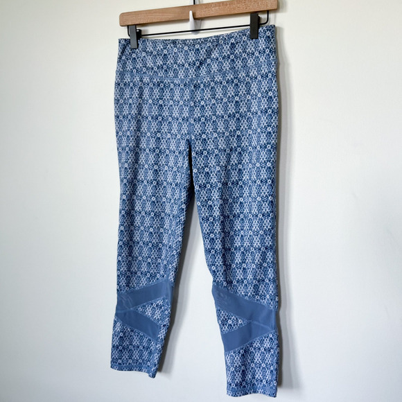 Gaiam Om Align Yoga Capri Leggings Womens Medium Blue Pilates Athleisure Active - Picture 2 of 12